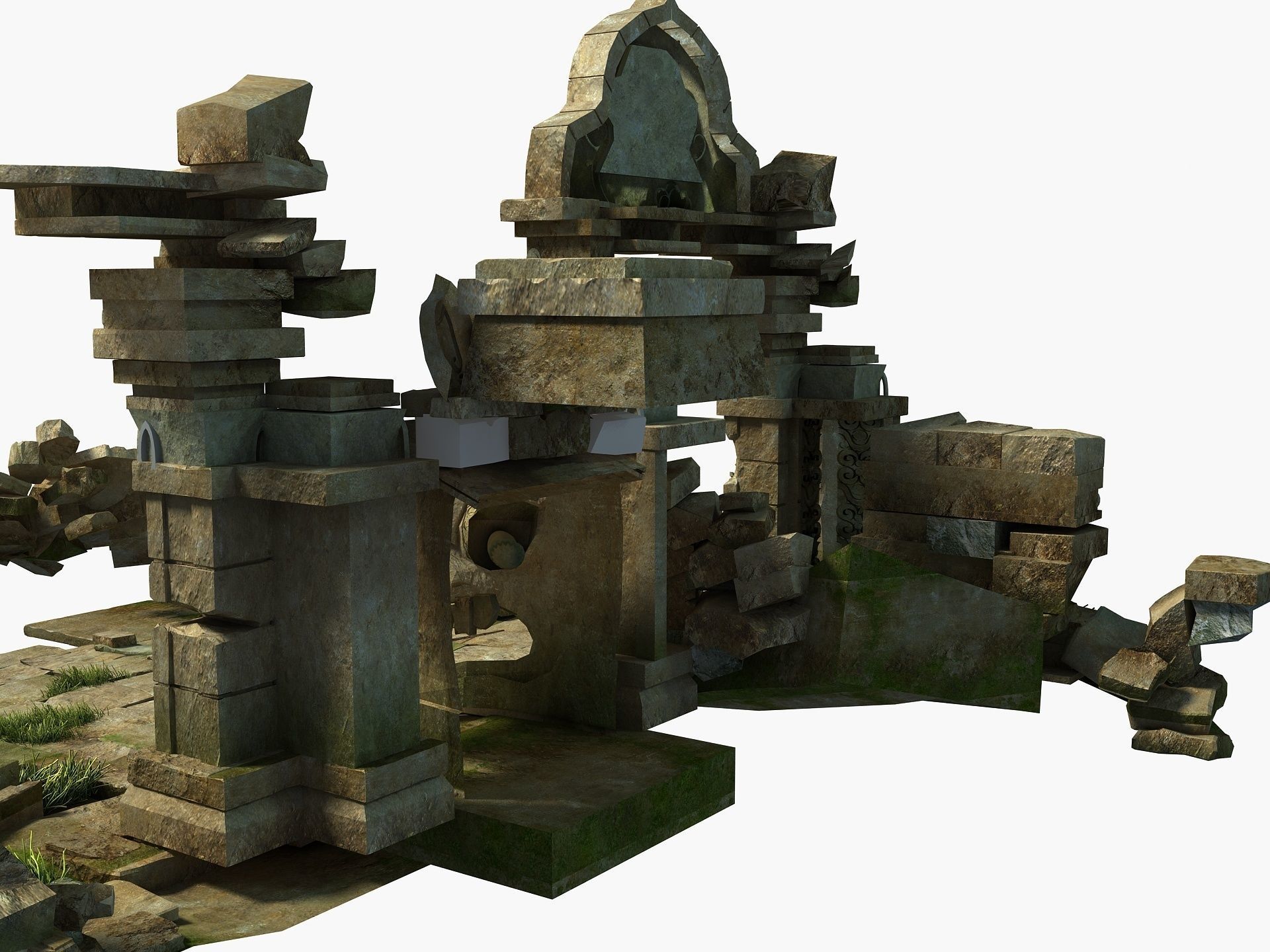 Temple Ruins 3D model_9