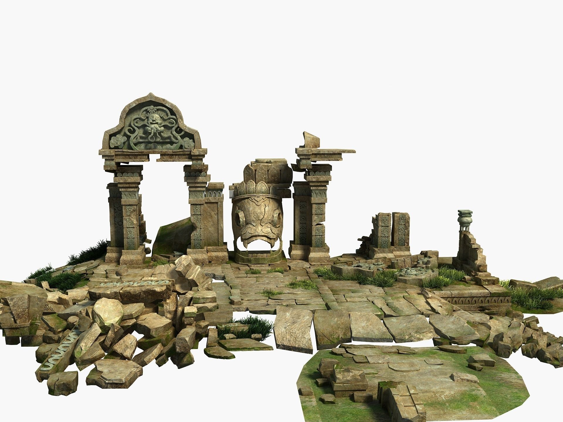 Temple Ruins 3D model_3