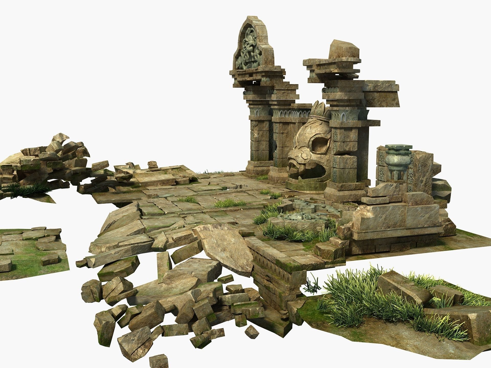Temple Ruins 3D model_6