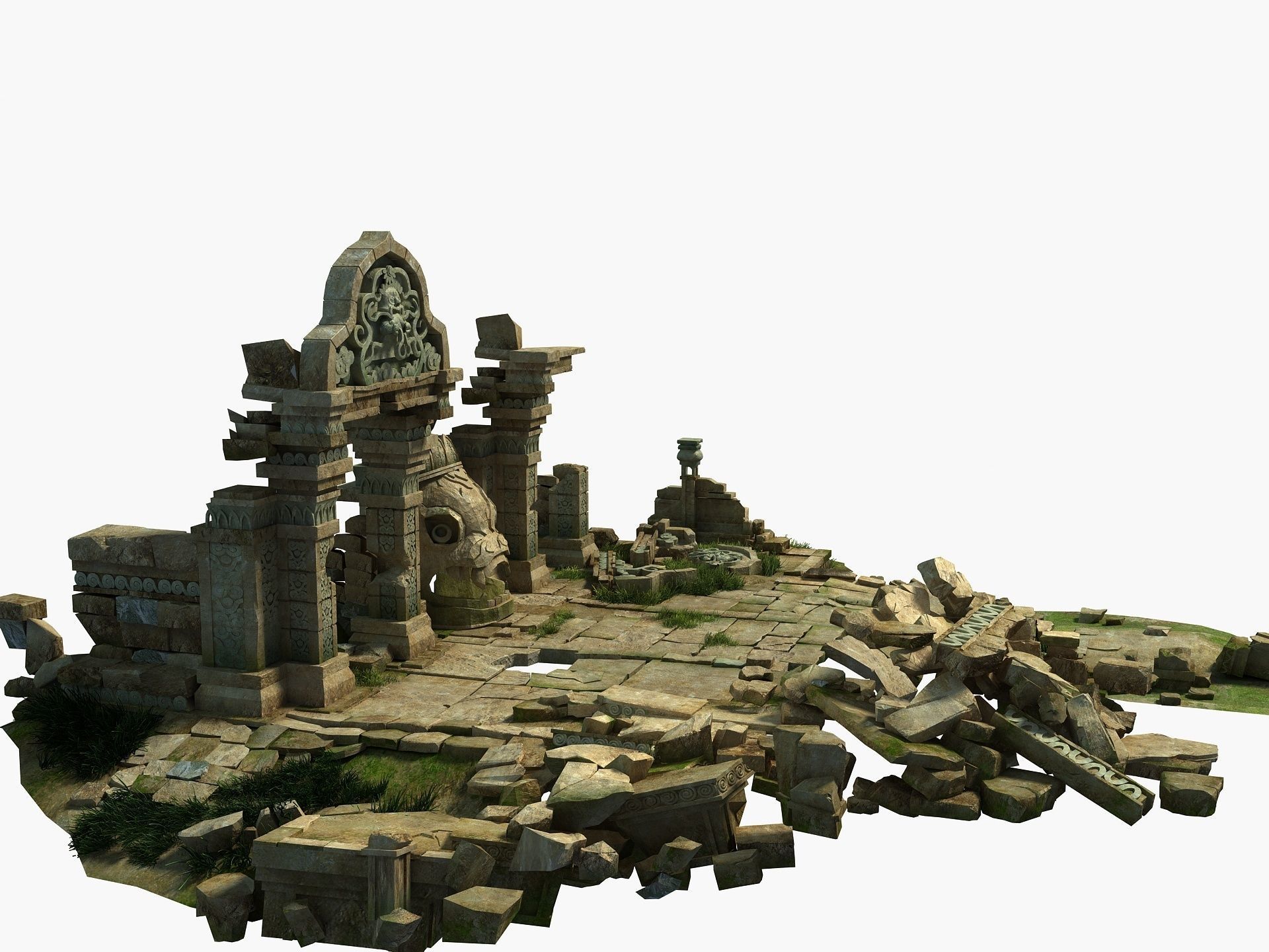 Temple Ruins 3D model_4