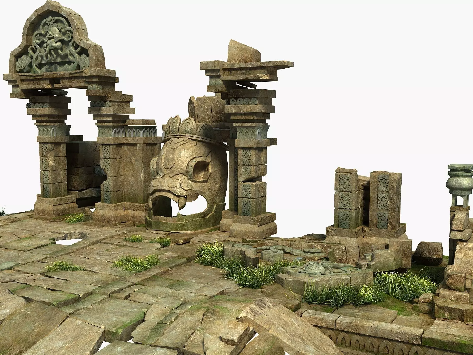 Temple Ruins 3D model_0