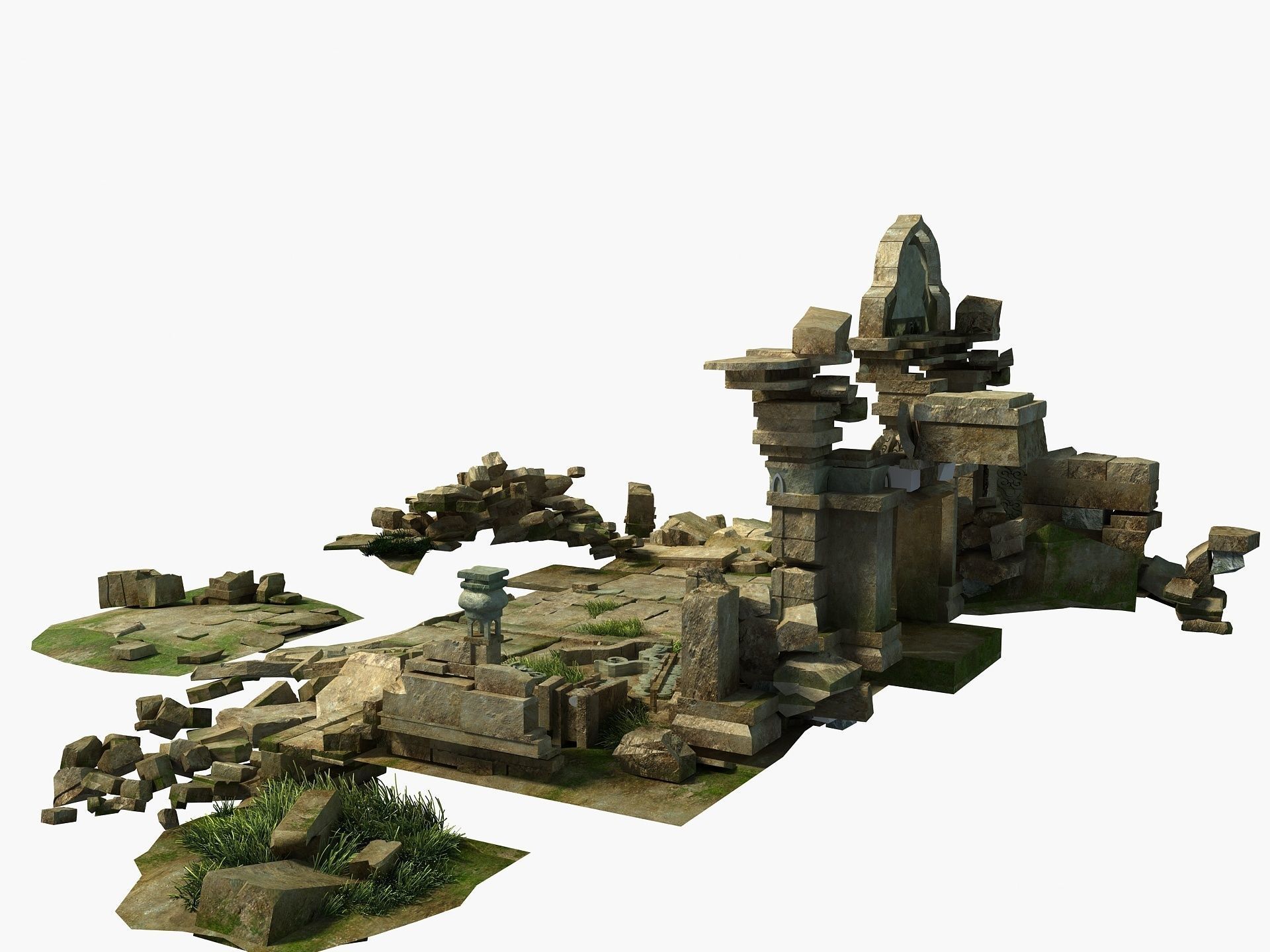 Temple Ruins 3D model_7
