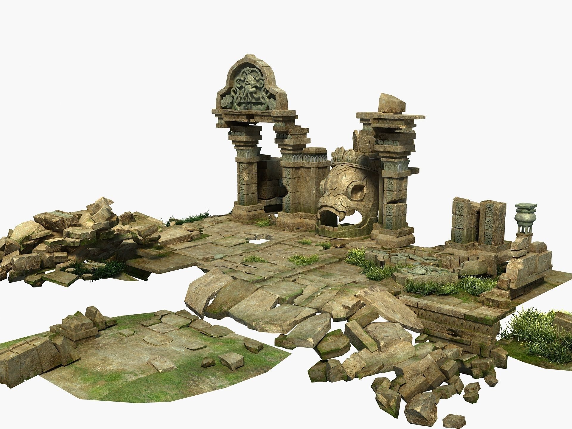 Temple Ruins 3D model_2