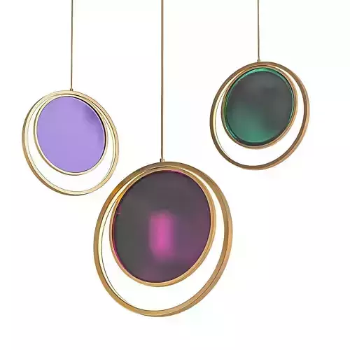 BROOKLYN three gold and circles hanging from string