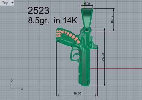 Weapon Pendant 2523 3D print model 3D print model_4