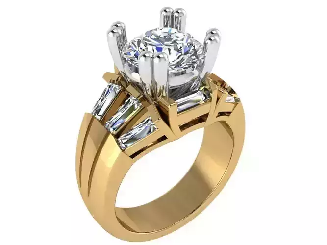 Big Diamond stone ring 2524 3D print model 