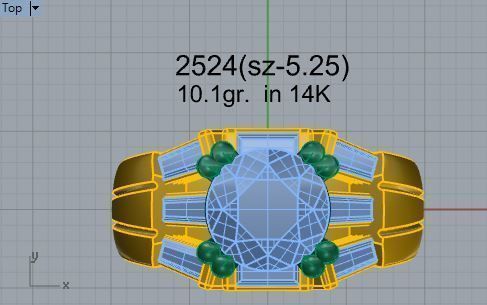 Big Diamond stone ring 2524 3D print model 3D print model_4