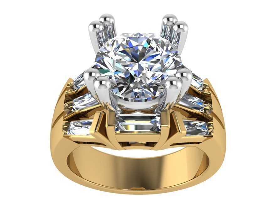 Big Diamond stone ring 2524 3D print model 3D print model_1