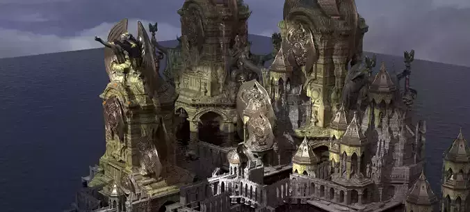 Steampunk Medieval Grand Halloween Collection Kitbash 3D model