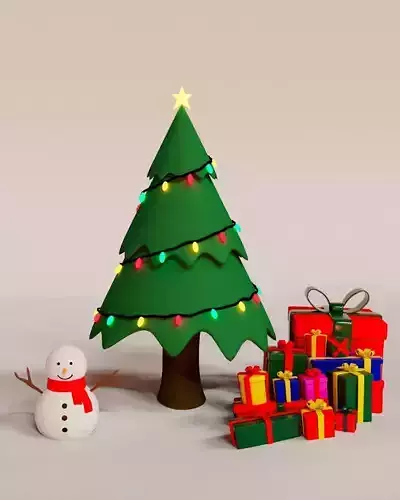 Chiristmas Tree Snowman GiftBox