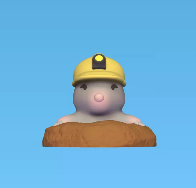 Mole with Helmet 3D print model_0