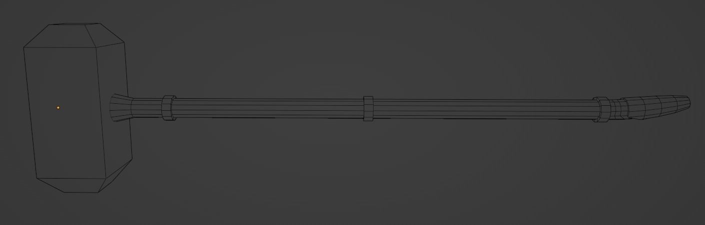 Sledge hammer Low-poly 3D model_1