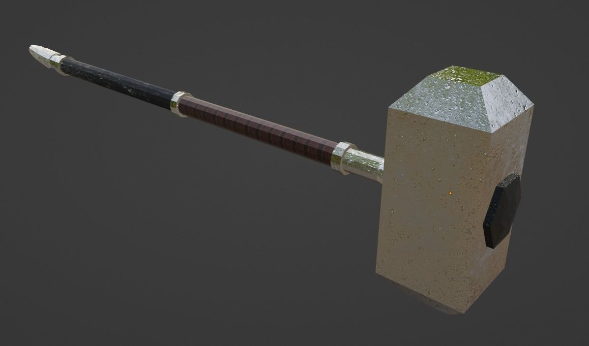Sledge hammer Low-poly 3D model_8