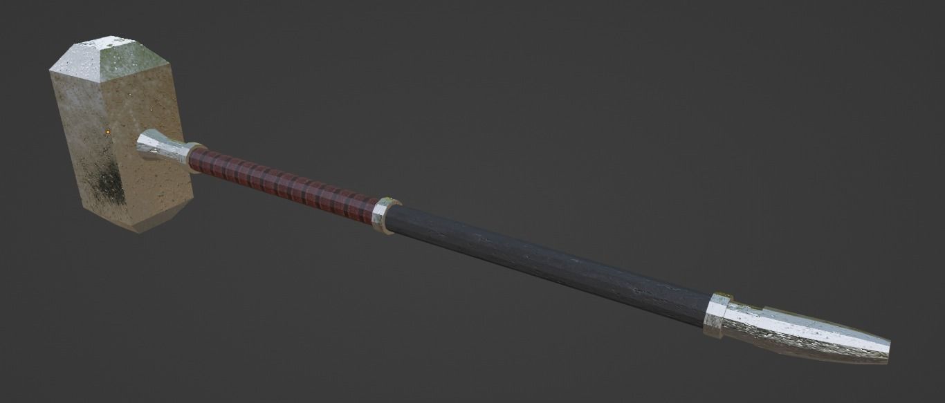 Sledge hammer Low-poly 3D model_2
