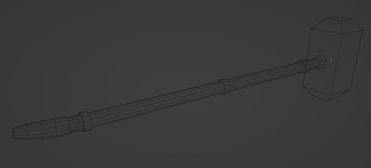 Sledge hammer Low-poly 3D model_11