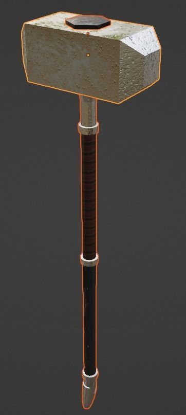 Sledge hammer Low-poly 3D model_12