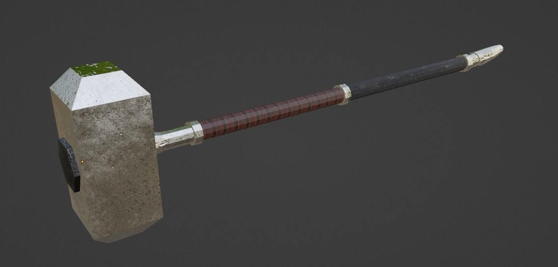 Sledge hammer Low-poly 3D model_4