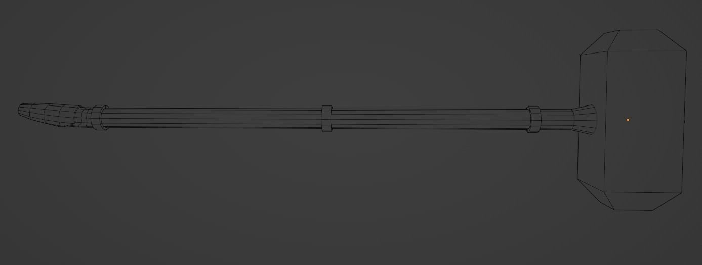 Sledge hammer Low-poly 3D model_7