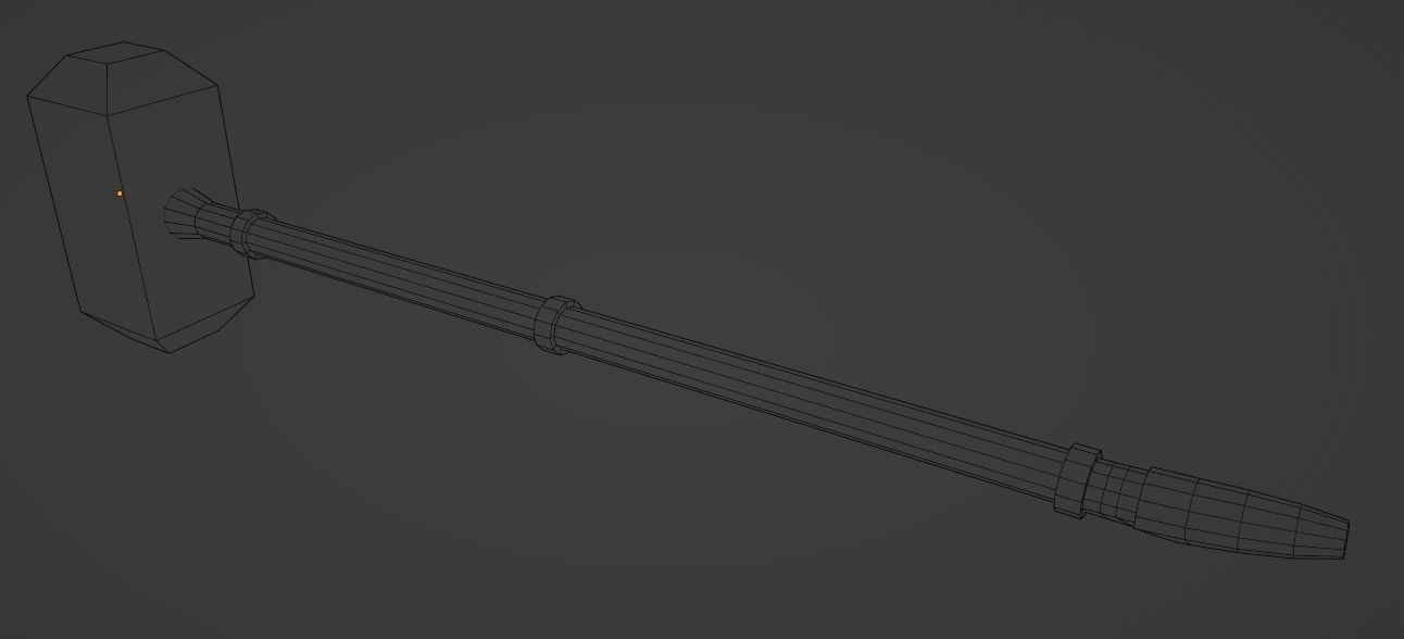 Sledge hammer Low-poly 3D model_3