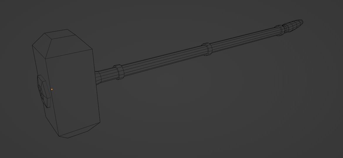 Sledge hammer Low-poly 3D model_5