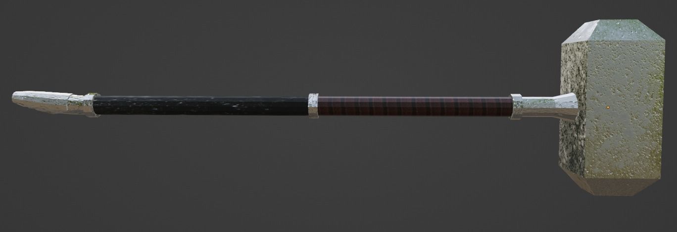 Sledge hammer Low-poly 3D model_6