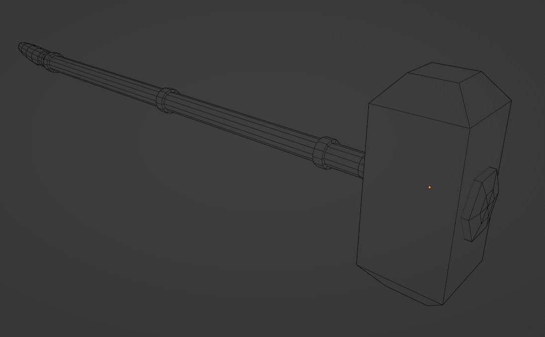 Sledge hammer Low-poly 3D model_9