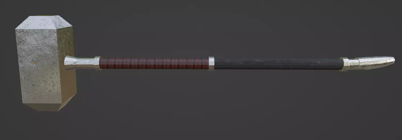 Sledge hammer Low-poly 3D model_0
