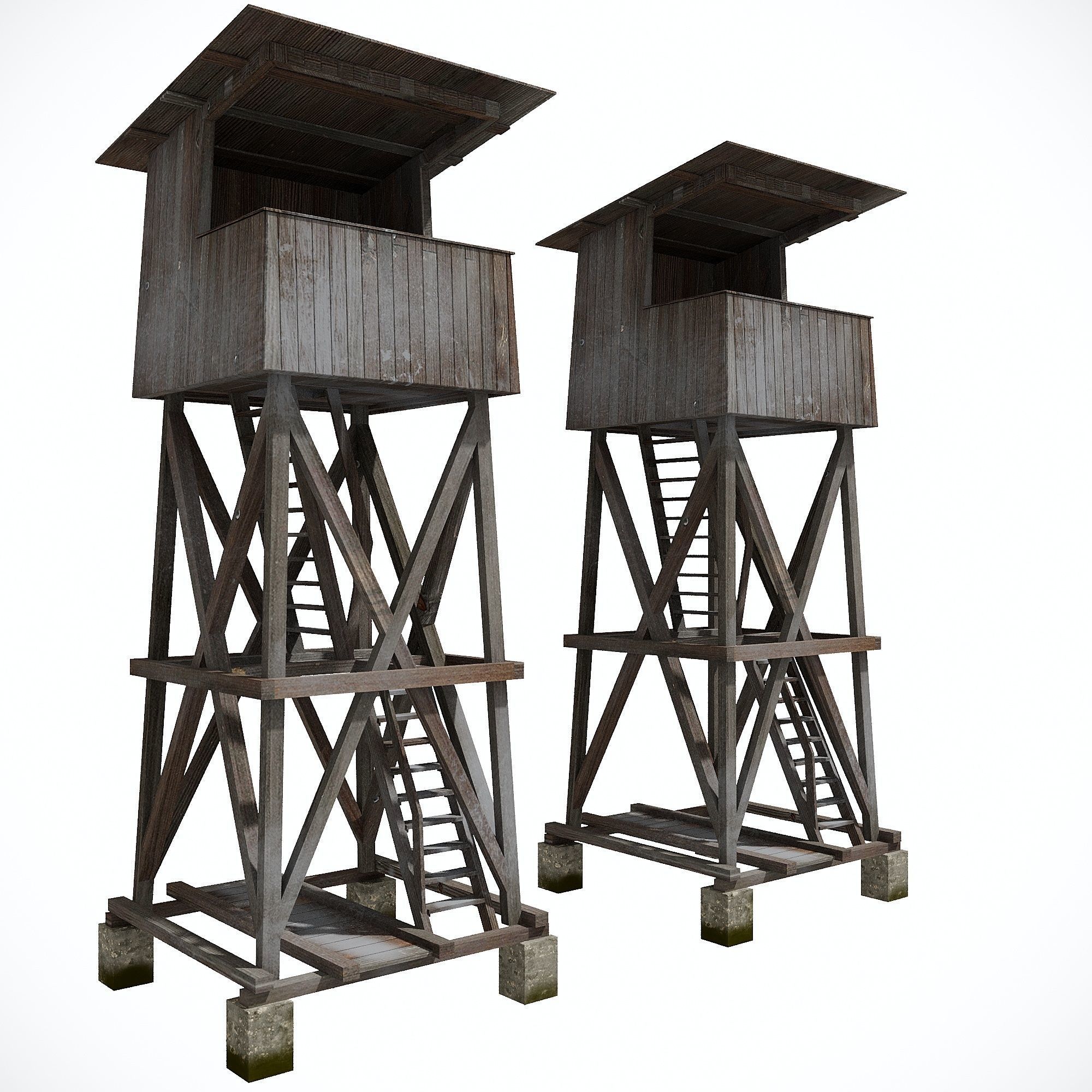 Military Watchtower Pack Low-poly 3D model Low-poly 3D model_1