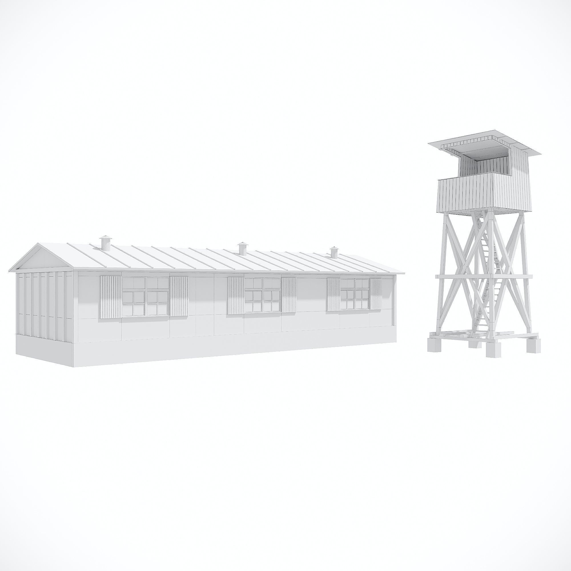 Military Watchtower Pack Low-poly 3D model Low-poly 3D model_9