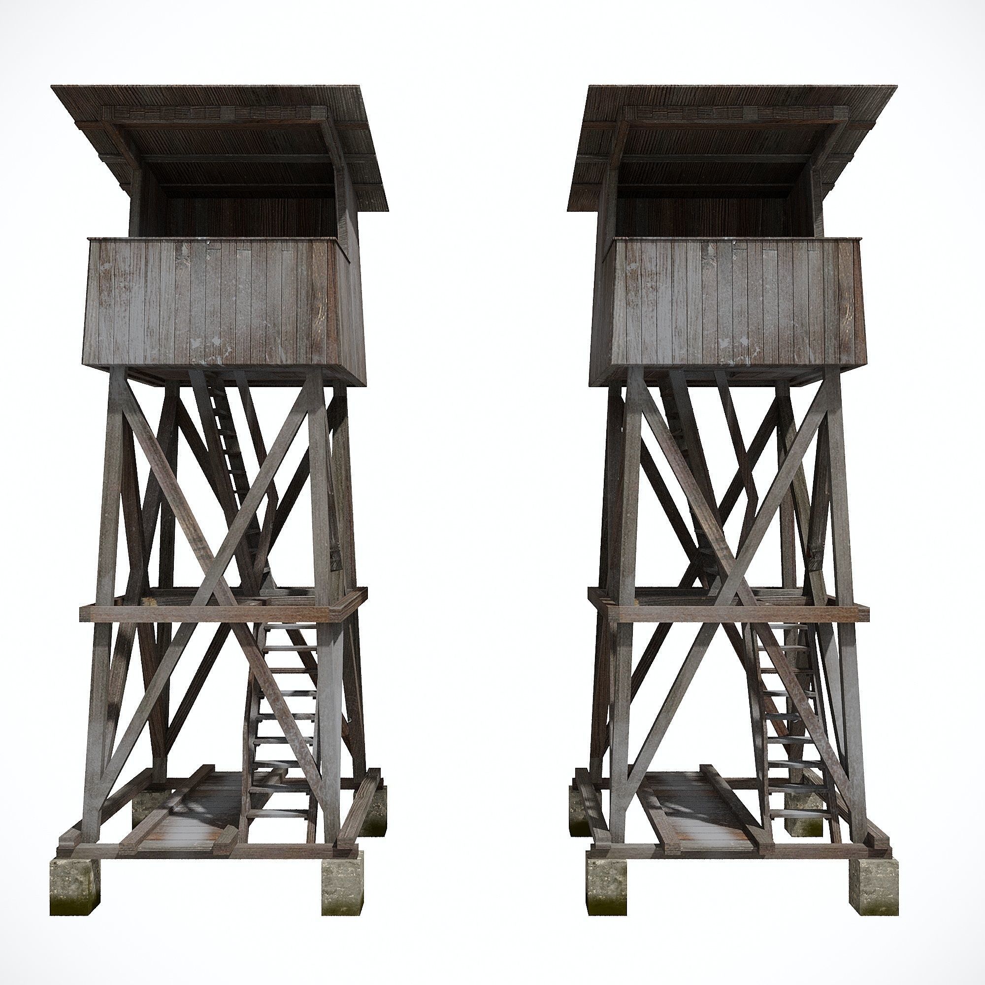 Military Watchtower Pack Low-poly 3D model Low-poly 3D model_12