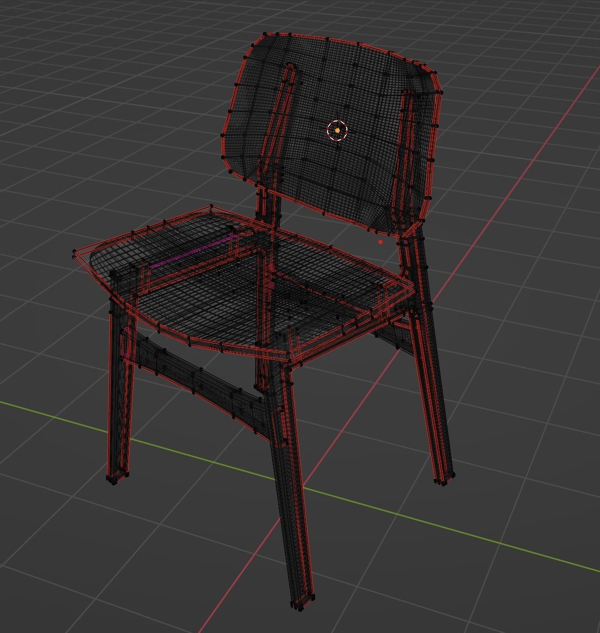 Pine Wood Chair 3D model_1