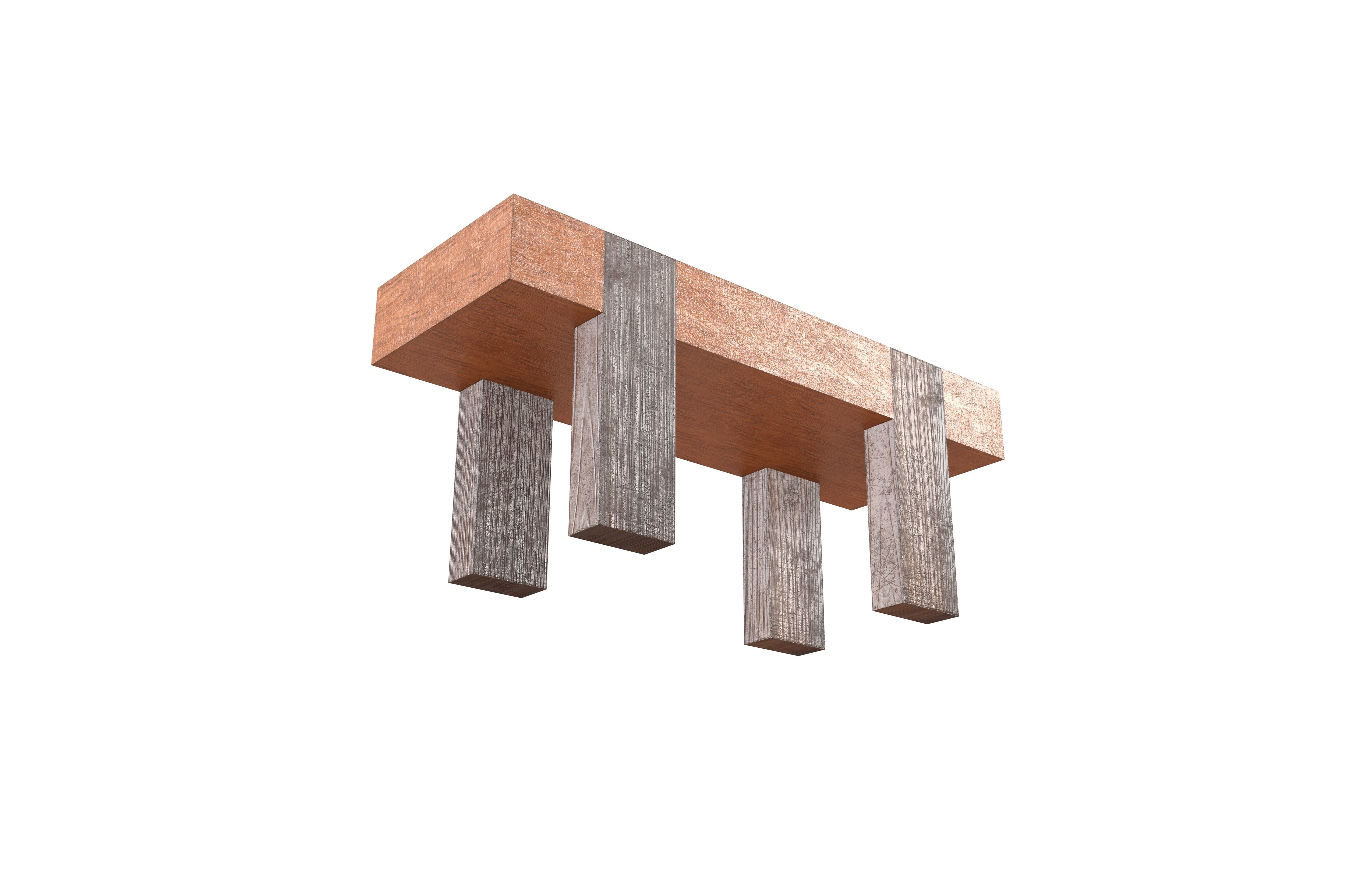Modern Outdoor Bench v1 001 Low-poly 3D model_2