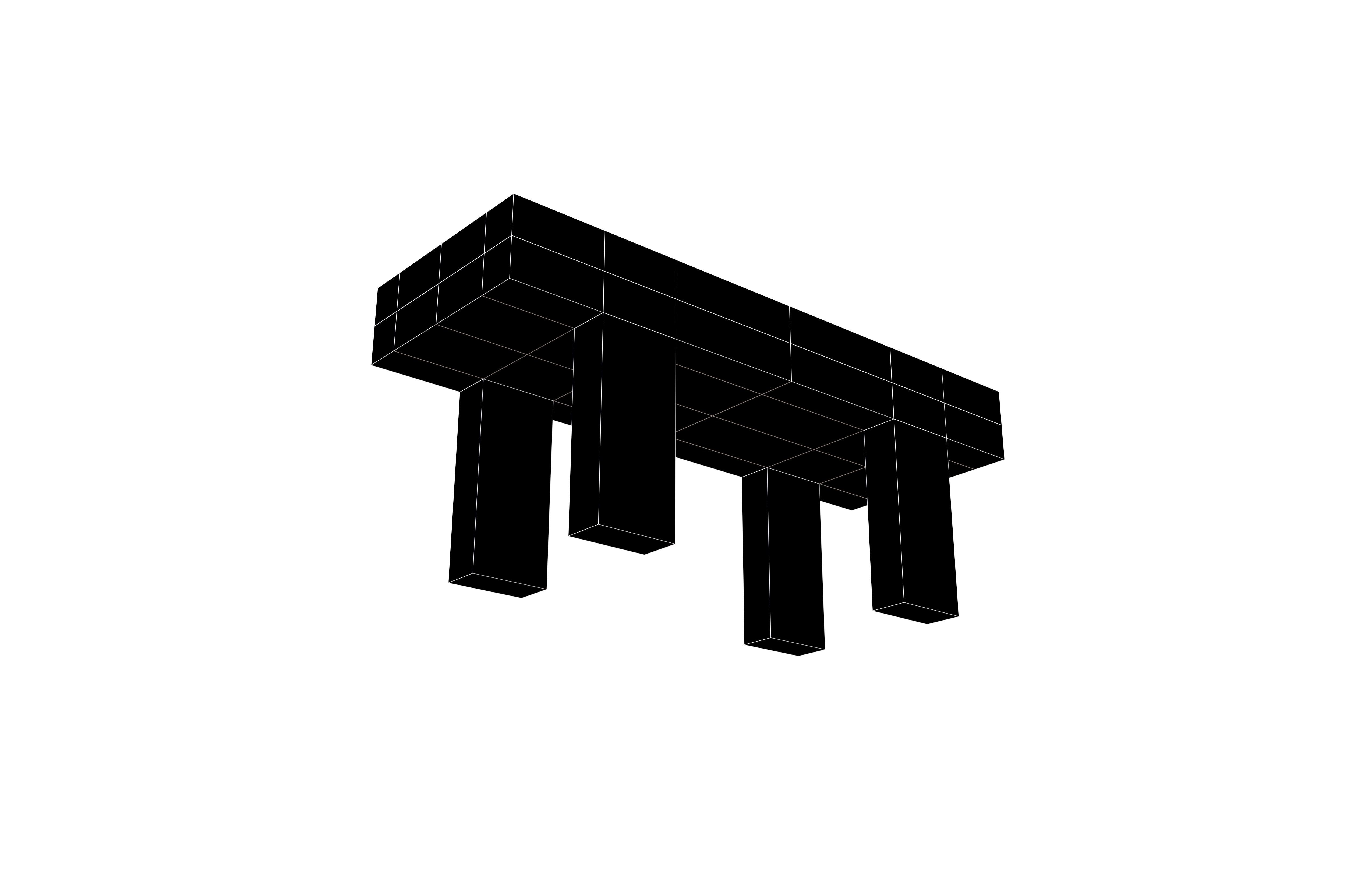 Modern Outdoor Bench v1 001 Low-poly 3D model_7