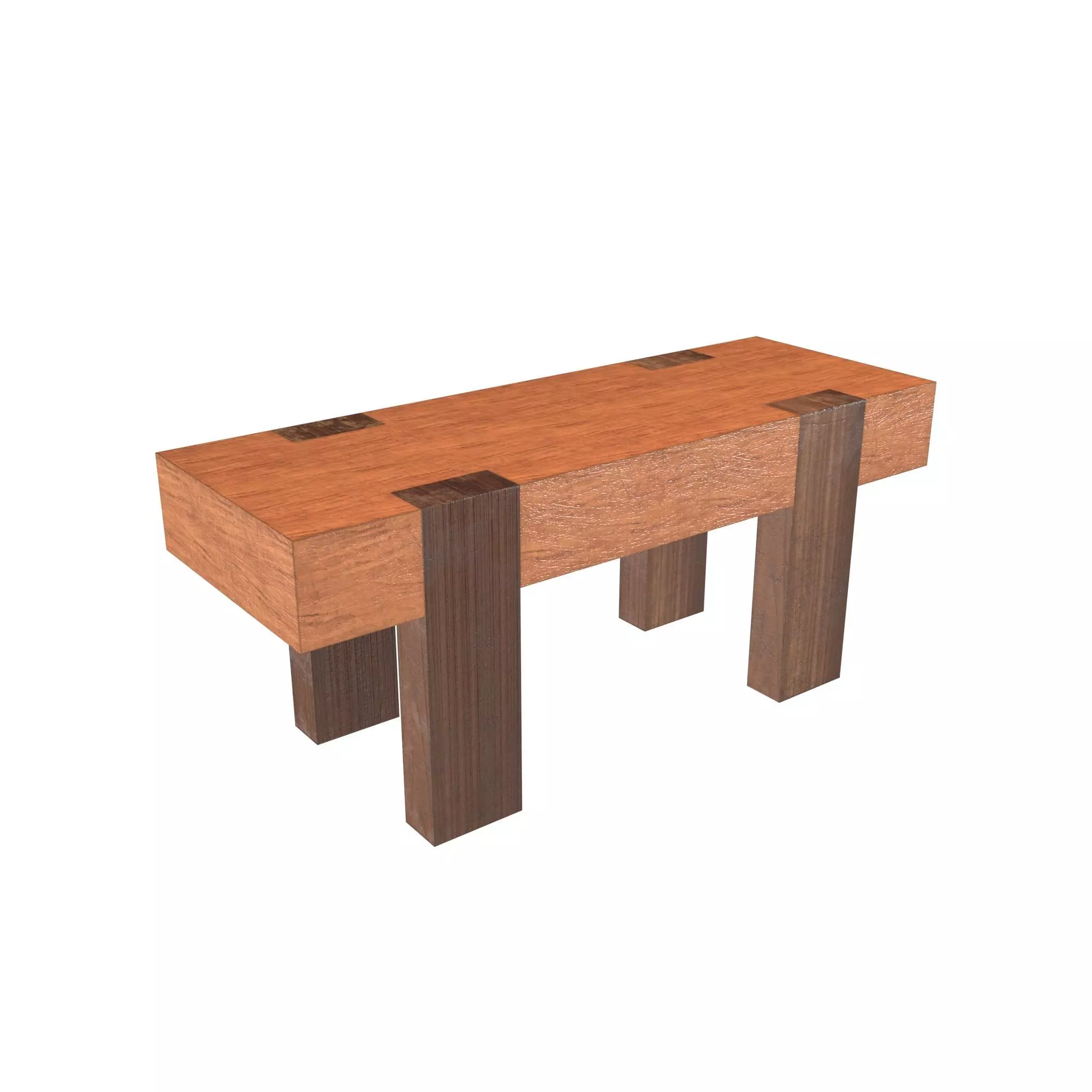Modern Outdoor Bench v1 001 Low-poly 3D model_0