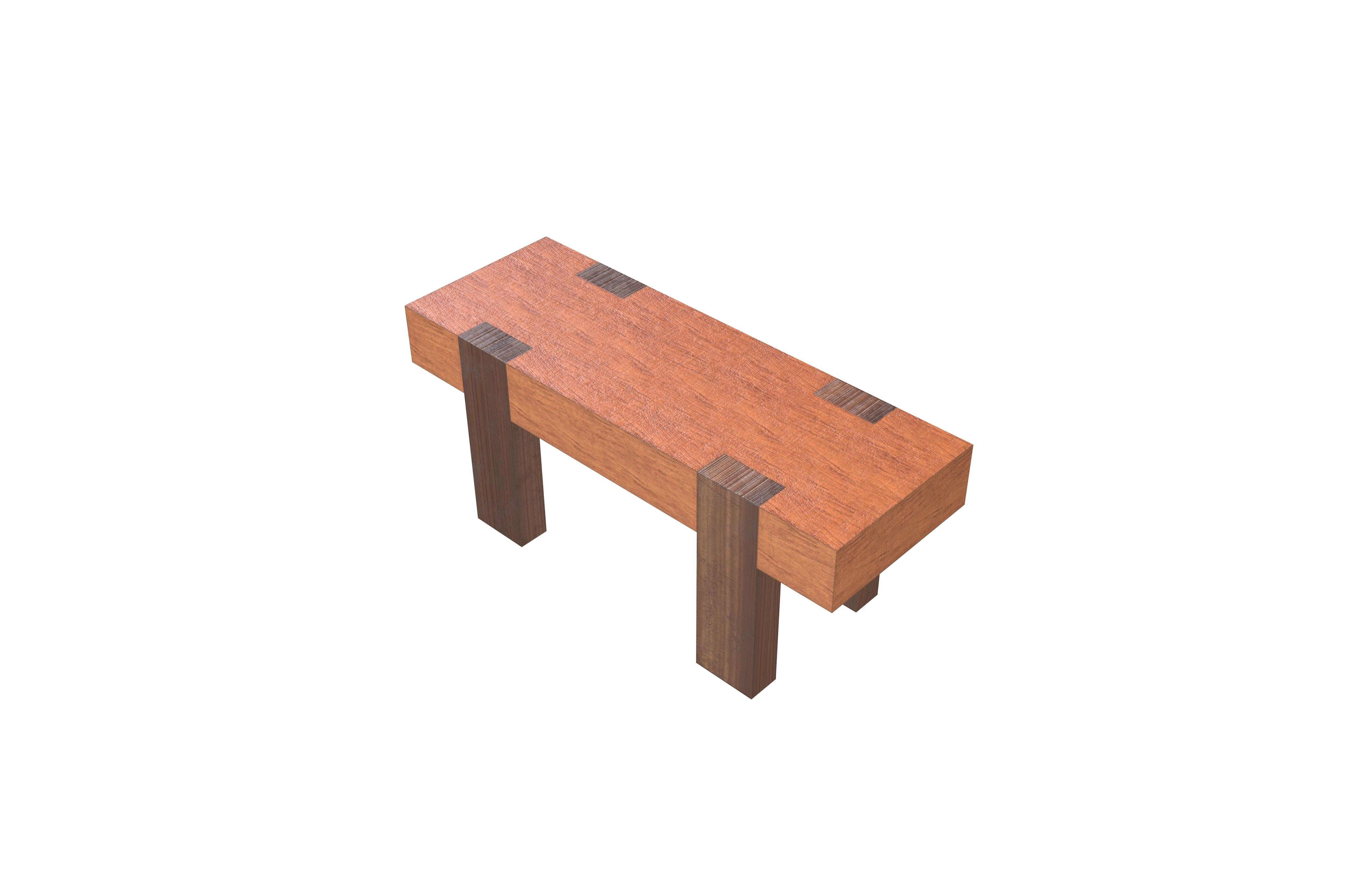 Modern Outdoor Bench v1 001 Low-poly 3D model_3