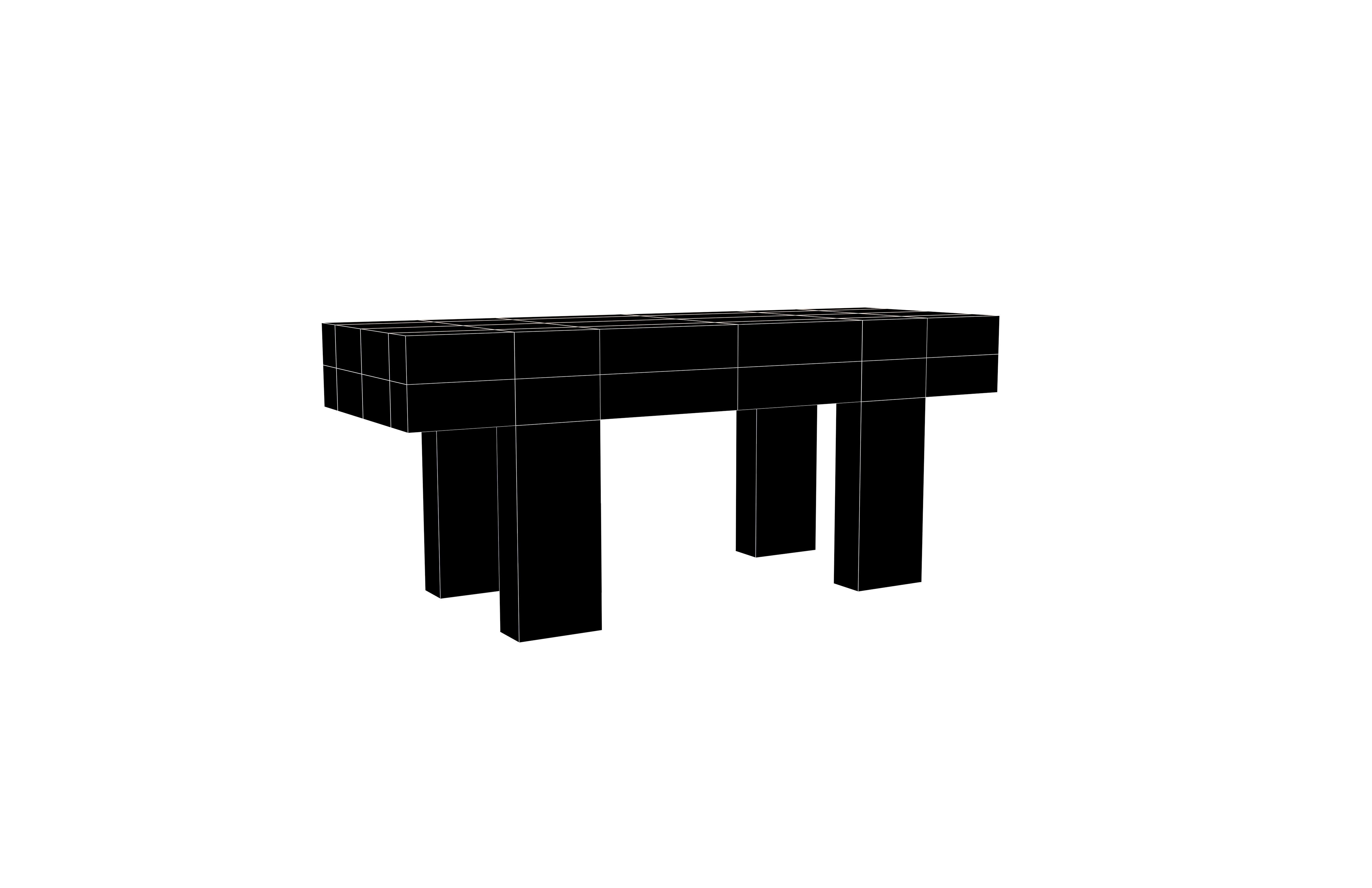 Modern Outdoor Bench v1 001 Low-poly 3D model_5