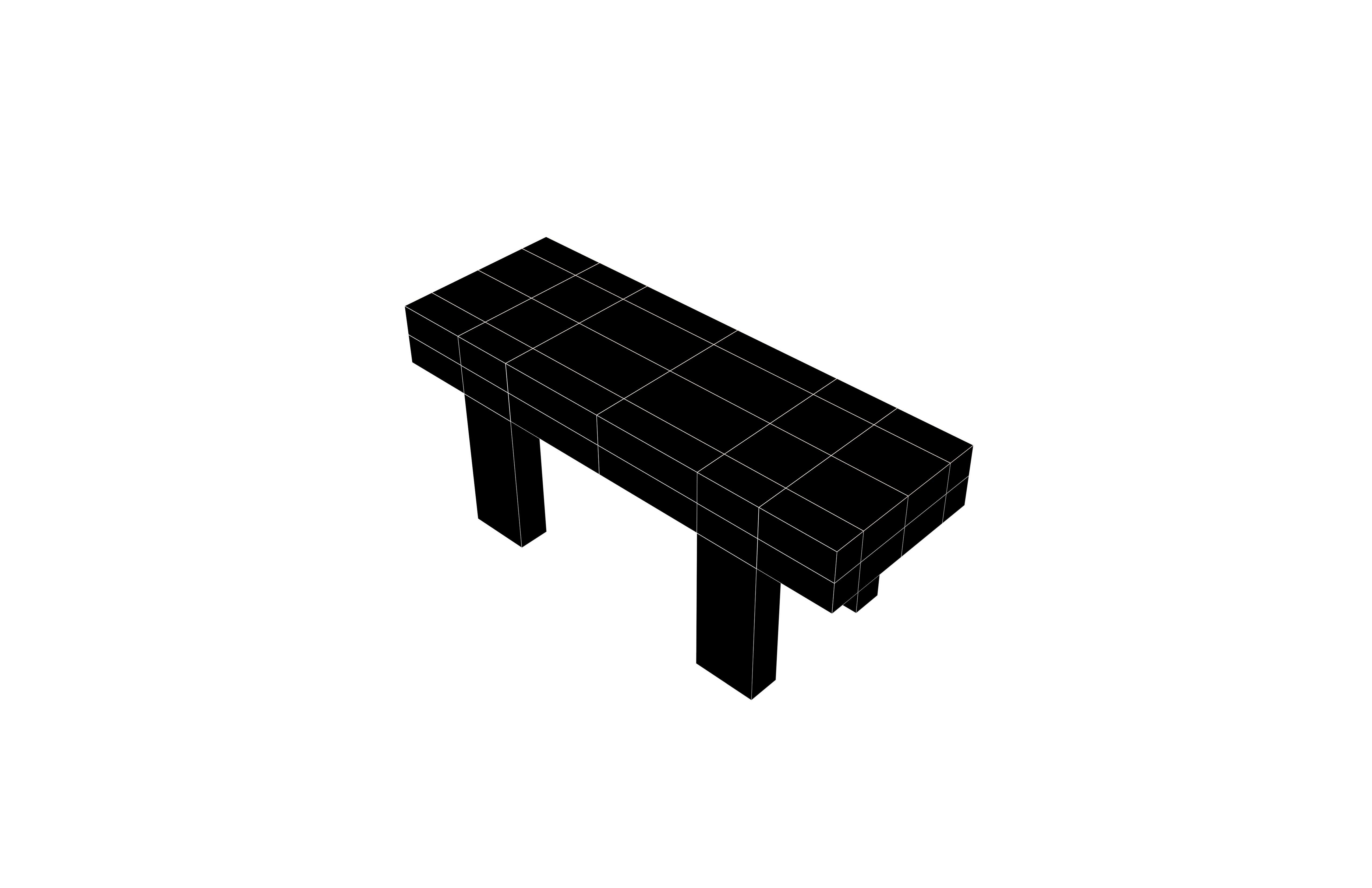 Modern Outdoor Bench v1 002 Low-poly 3D model_6