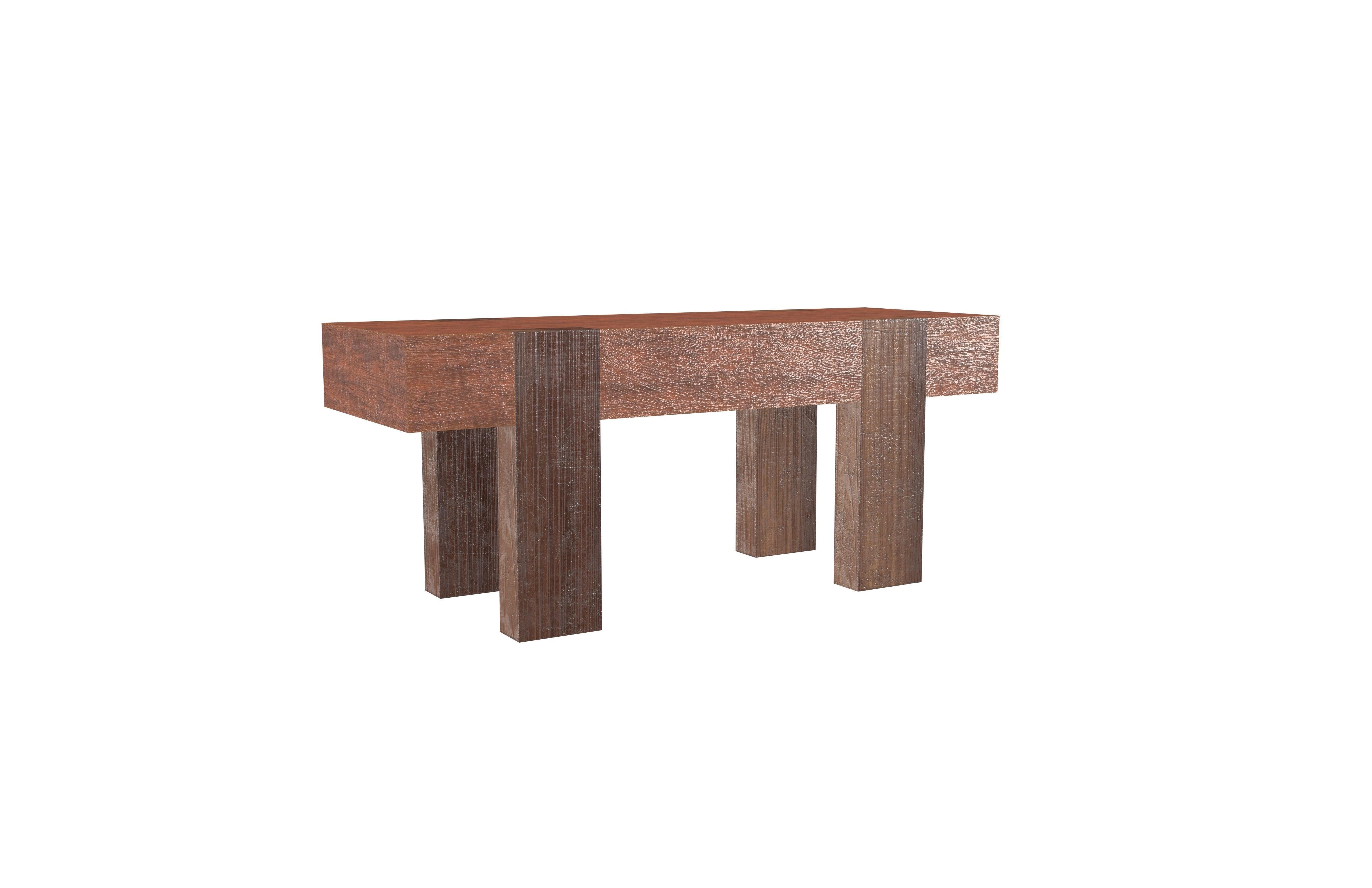 Modern Outdoor Bench v1 002 Low-poly 3D model_1