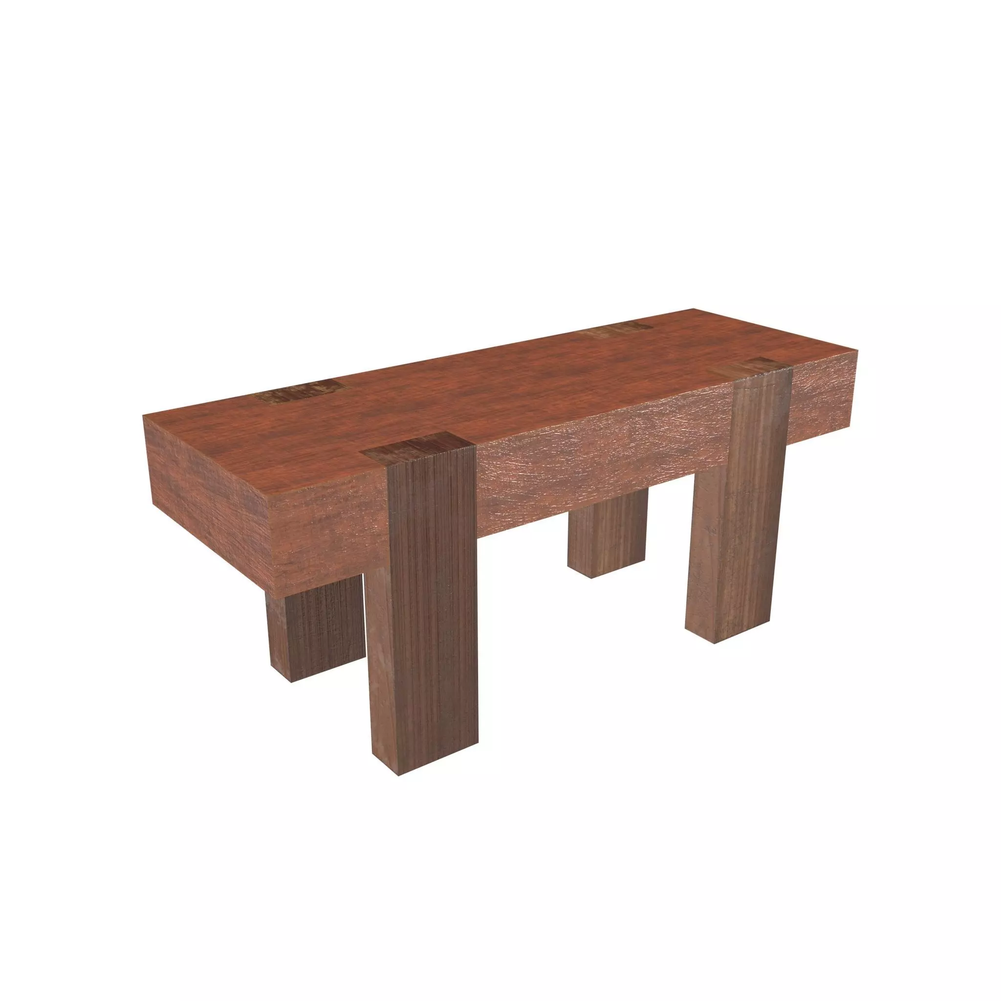 Modern Outdoor Bench v1 002 Low-poly 3D model_0