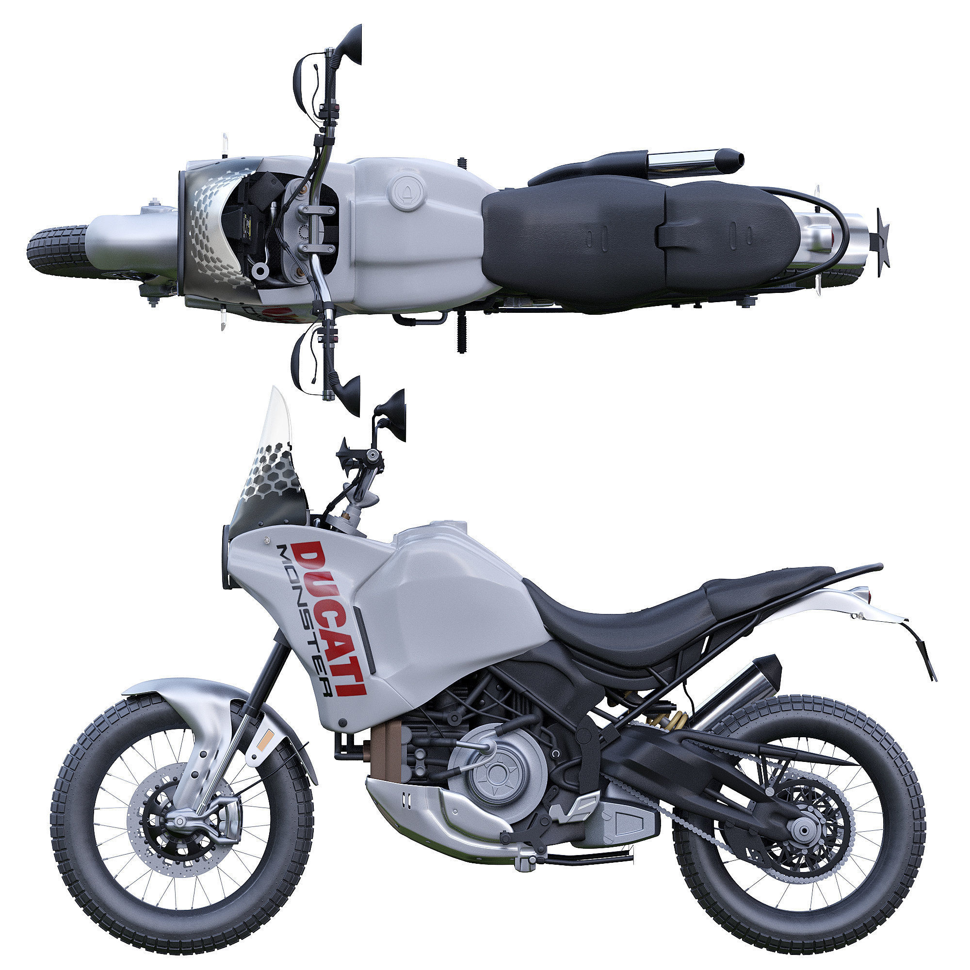 Dugatti motorcycle 3D model_1