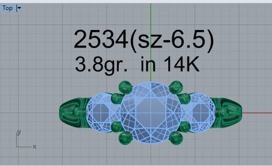3-Stone Diamond ring 2534 3D print model 3D print model_4
