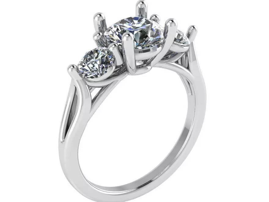 3-Stone Diamond ring 2534 3D print model 3D print model_0