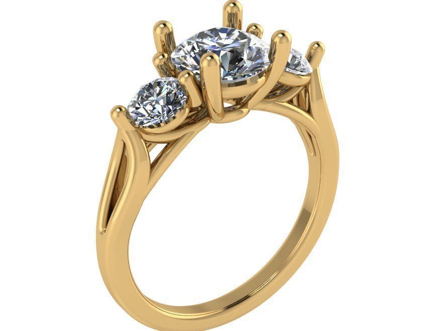3-Stone Diamond ring 2534 3D print model 3D print model_1