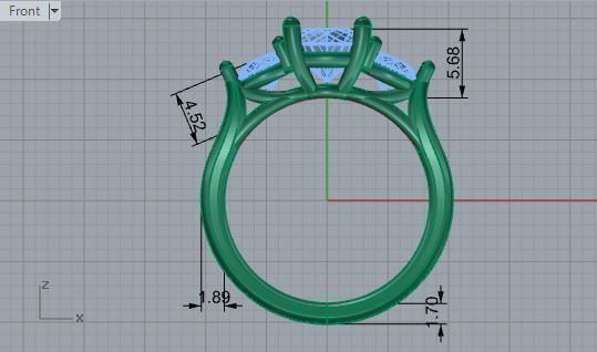 3-Stone Diamond ring 2534 3D print model 3D print model_5