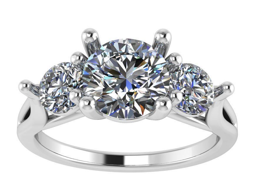 3-Stone Diamond ring 2534 3D print model 3D print model_2