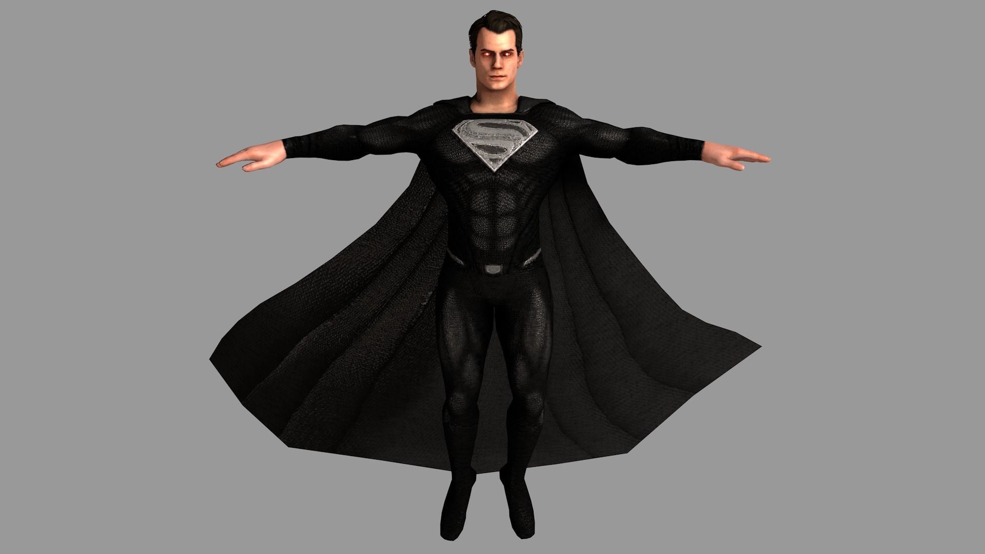 Superman Henry Cavill Black Suit 3d Model 3D model_4