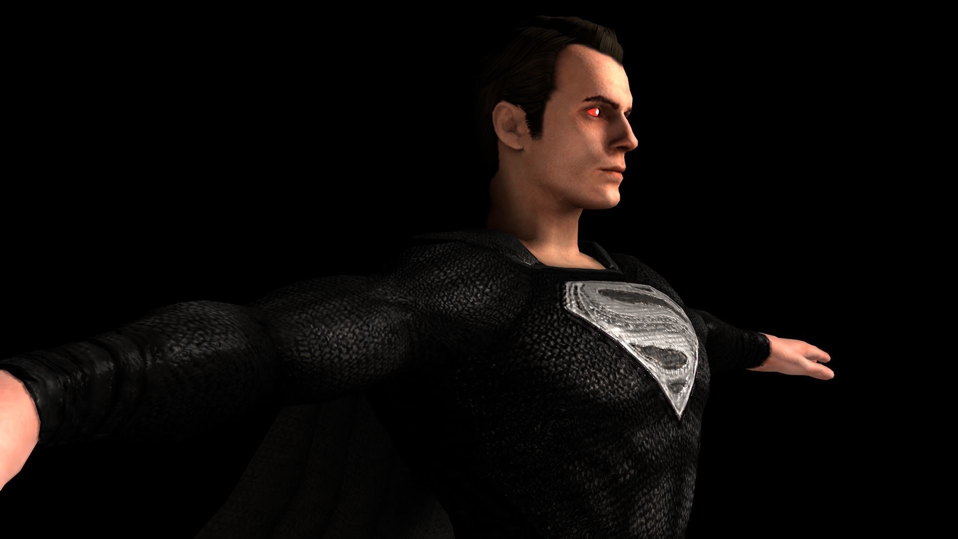 Superman Henry Cavill Black Suit 3d Model 3D model_3