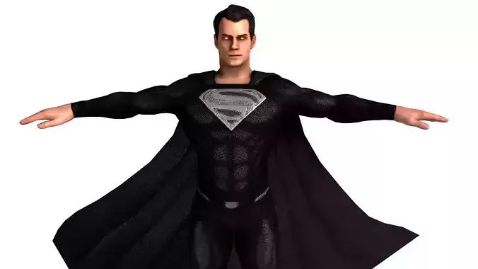 Superman Henry Cavill Black Suit 3d Model