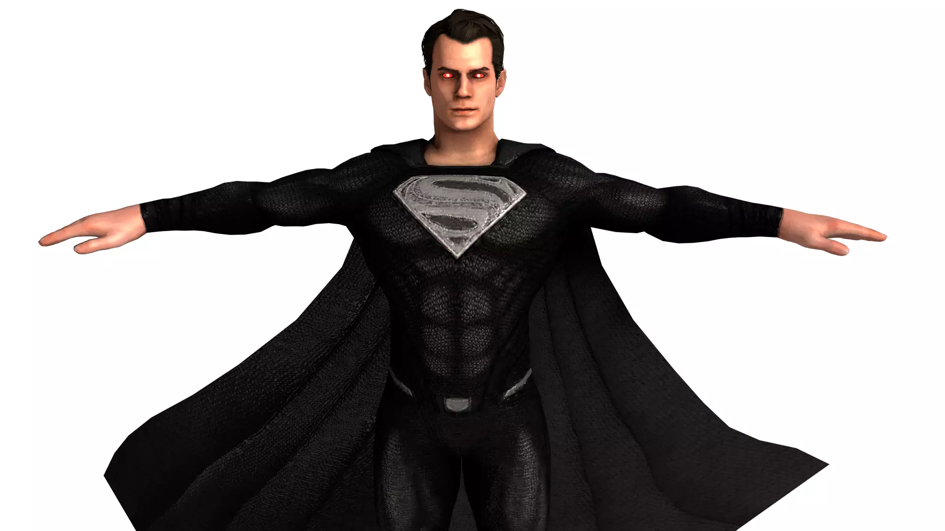 Superman Henry Cavill Black Suit 3d Model 3D model_0