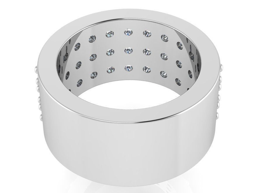 3-Row Diamond ring 2536 3D print model 3D print model_3